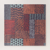 Bohemian patchwork: met de hand getekend naadloos legpuzzel (Horizontaal)