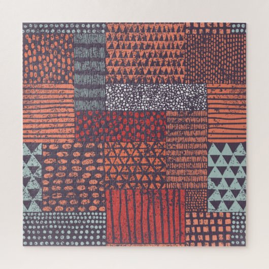 Bohemian patchwork: met de hand getekend naadloos legpuzzel (Verticaal)
