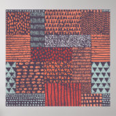 Bohemian patchwork: met de hand getekend naadloos  poster (Voorkant)