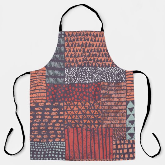 Bohemian patchwork: met de hand getekend naadloos  schort (Voorkant)