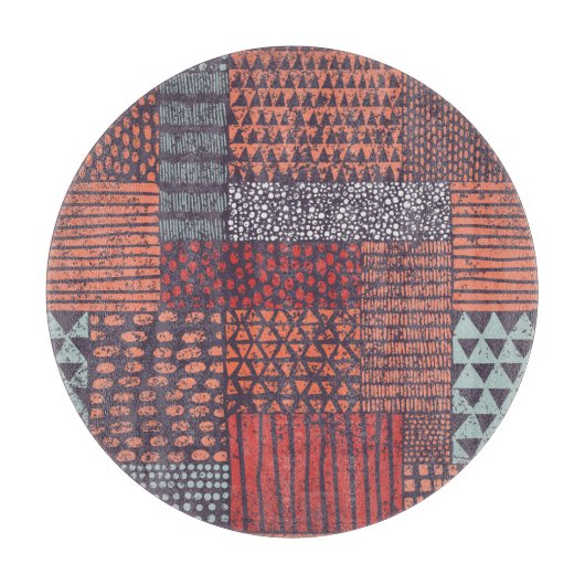 Bohemian patchwork: met de hand getekend naadloos  snijplank (Voorkant)