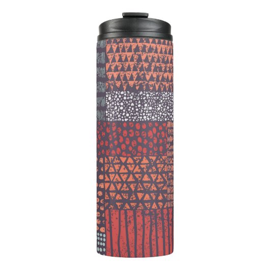 Bohemian patchwork: met de hand getekend naadloos thermosbeker (Voorkant)