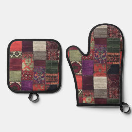 Bohemian Patchwork Ovenwant & Pannenlap Set