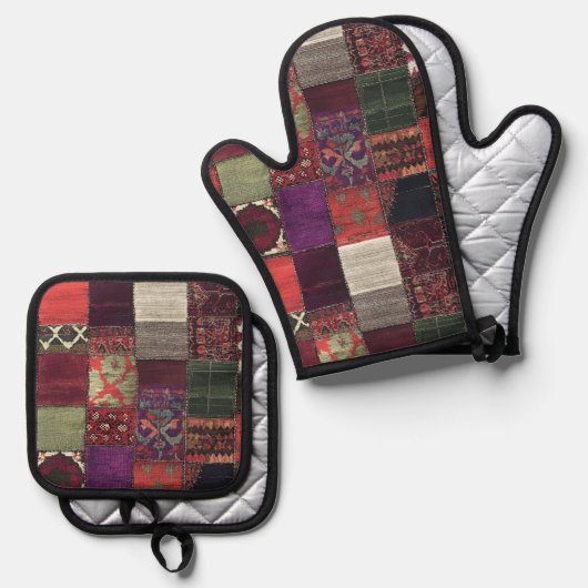Bohemian Patchwork Ovenwant & Pannenlap Set (Voorkant / Achterkant)