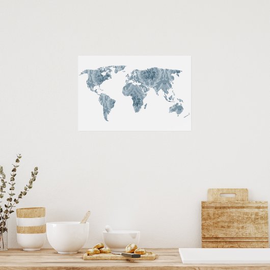 Bohemian Patterned Wereldkaart | Reiziger | POSTER (Keuken)