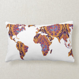 Bohemian Patterned Wereldkaart Statement Pillow Kussen