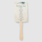 Bohemian Peacock Feather Blauwgroen huwelijksprogr Handwaaier (Achterkant)