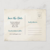 Bohemian Peacock Feather Wedding Save the Date Aankondigingskaart (Achterkant)