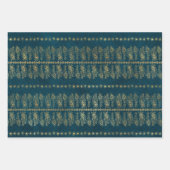 Bohemian Peacock Gold Foil op gestructureerde acht Inpakpapier Vel (Voorkant 2)