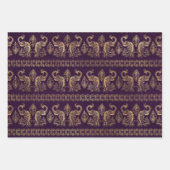 Bohemian Peacock Gold Foil op gestructureerde acht Inpakpapier Vel (Voorkant)