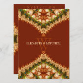 Bohemian Peacock Lace Wedding Invitations Kaart (Voorkant / Achterkant)