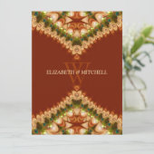 Bohemian Peacock Lace Wedding Invitations Kaart (Staand voorkant)