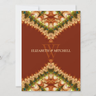 Bohemian Peacock Lace Wedding Invitations Kaart