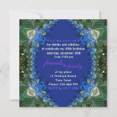 Bohemian Peacock lacy decor Birthday Dinner Party Kaart (Achterkant)