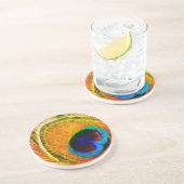 Bohemian Peacock Yellow Zandsteen Onderzetter (Zijkant)