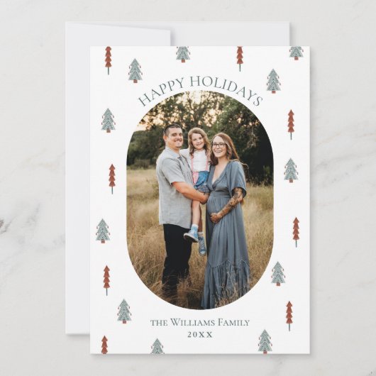 Bohemian Pine Foto Kerstvakantie Kaart (Voorkant)