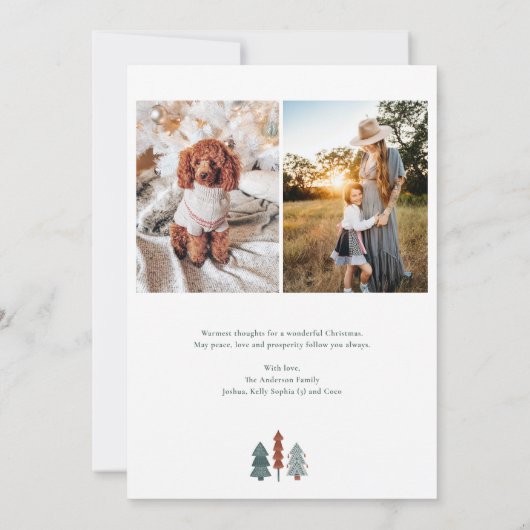Bohemian Pine Foto Kerstvakantie Kaart (Achterkant)