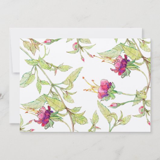 Bohemian Pink Floral Engagement Party Kaart (Achterkant)