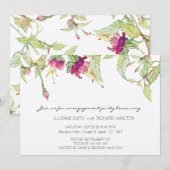 Bohemian Pink Floral Engagement Party Kaart (Voorkant / Achterkant)