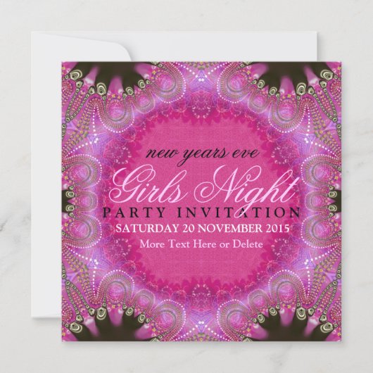 Bohemian Pink Girls Night NYE Party uitvindingen Kaart (Voorkant)