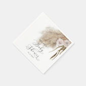 Bohemian Pink Pampas Grass Baby shower Servet (Hoek)