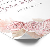 Bohemian Pink Roses and Golden Wedding Welcome Poster (Hoek)