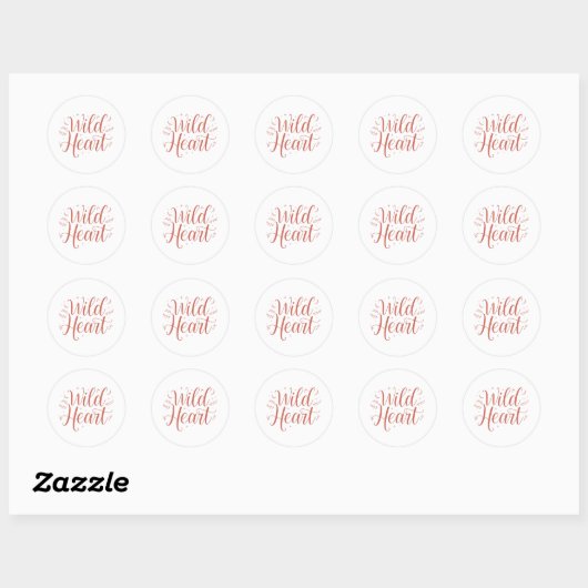 Bohemian Pink Script Typography Ronde Sticker (Vel)