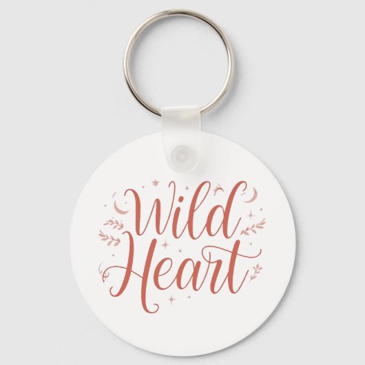 Bohemian Pink Script Typography Sleutelhanger (Achterkant)