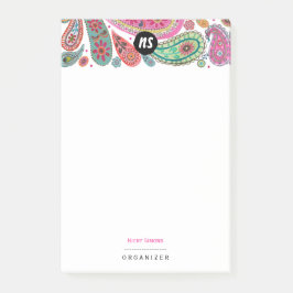 Bohemian Pink & turquoise Floral Paisley Post-it® Notes
