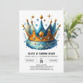 Bohemian Printable Prins Kroon Verjaardag Kaart (Staand voorkant)