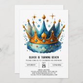 Bohemian Printable Prins Kroon Verjaardag Kaart (Voorkant / Achterkant)