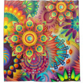 Bohemian Psychedelic Garden Hippie Douchegordijn (Voorkant)