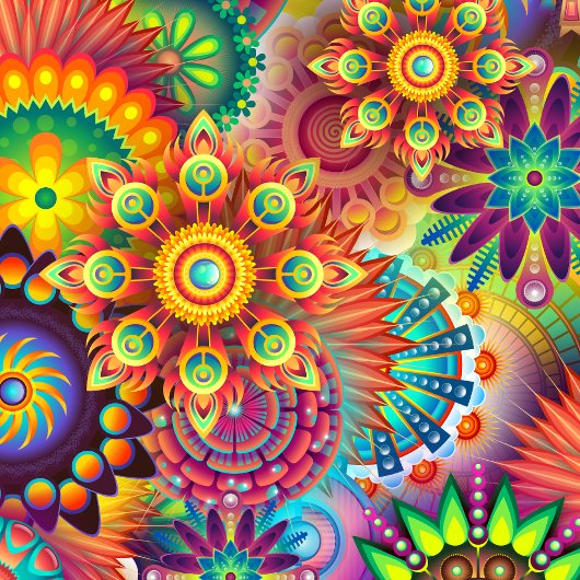 Bohemian Psychedelic Garden Hippie Gepersonaliseer Stropdas