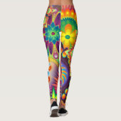 Bohemian Psychedelic Garden Retro 70s Design Leggings (Achterkant)