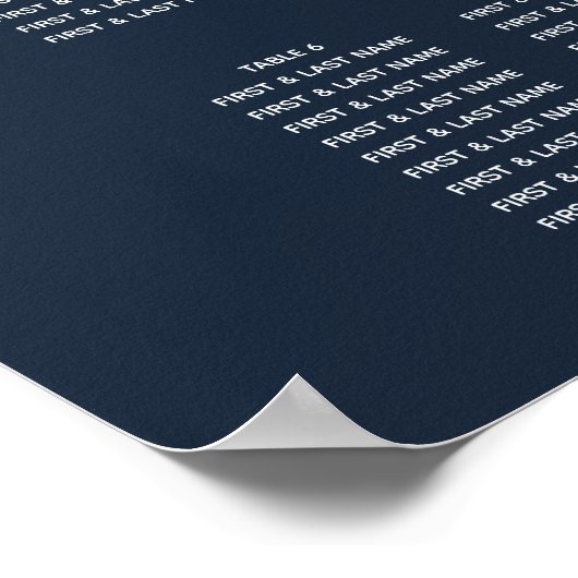 Bohemian Pyramid Floral Blauw Bruiloft Zitkaarten Poster (Hoek)