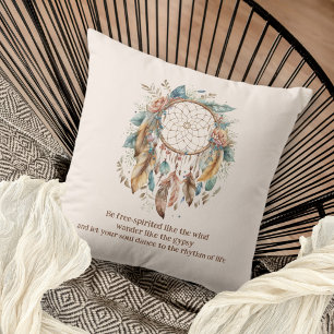 Bohemian Quote Dreamcatcher Cream Kussen