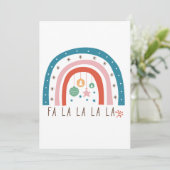 Bohemian Rainbow Christmas Feestdagenkaart (Staand voorkant)