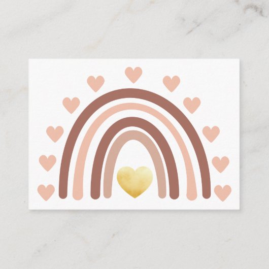 Bohemian Rainbow Diaper Raffle Enclosure Card Informatiekaartje (Achterkant)