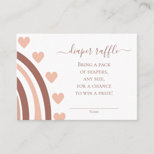 Bohemian Rainbow Diaper Raffle Enclosure Card Informatiekaartje (Voorkant)