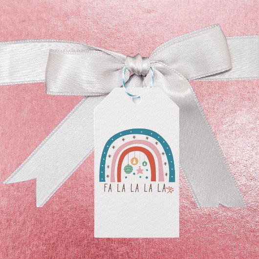 Bohemian Rainbow Kerstvakantie Cadeaulabel