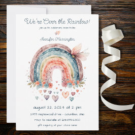 Bohemian Rainbow met Hearts-Baby shower Kaart