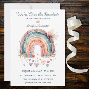 Bohemian Rainbow met Hearts-Baby shower Kaart