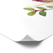 Bohemian red marsala floral blush bruiloft welkom poster (Hoek)