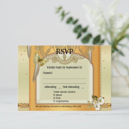 Bohemian Retro Drocatcher Wedding RSVP Card Kaart (Staand voorkant)