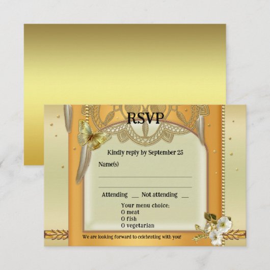 Bohemian Retro Drocatcher Wedding RSVP Card Kaart (Voorkant / Achterkant)