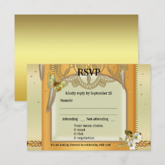 Bohemian Retro Drocatcher Wedding RSVP Card Kaart