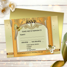 Bohemian Retro Drocatcher Wedding RSVP Card