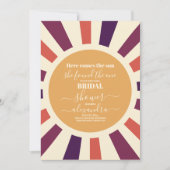 Bohemian Retro Hier komt de zon Vrijgezellenfeest Kaart (Voorkant)