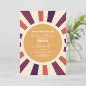 Bohemian Retro Hier komt de zon Vrijgezellenfeest Kaart (Staand voorkant)