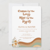 Bohemian Retro Photo Casual Wedding Kaart (Voorkant)